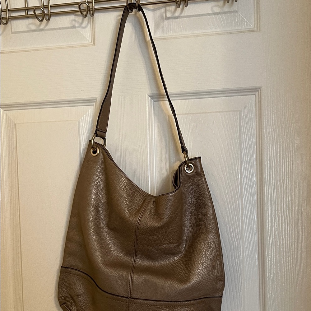Banana Republic Taupe Leather Hobo Bag